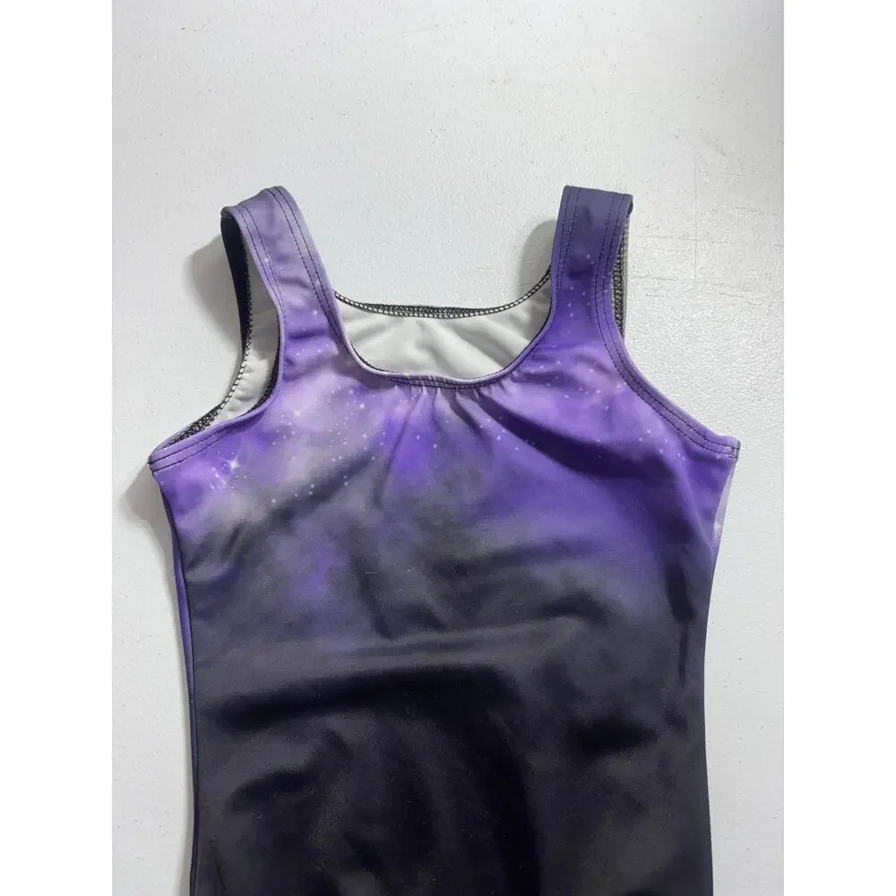 Destira Gymnastics Cat Leo Black and Purple Size Child XS